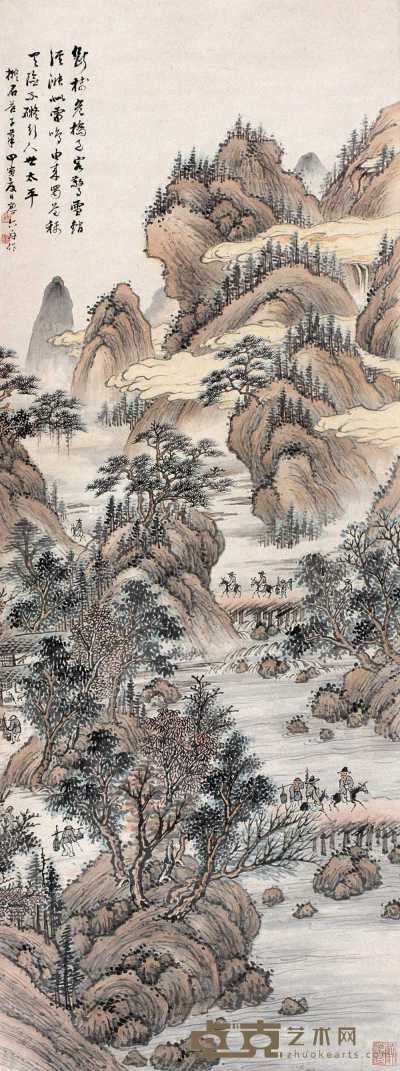 六舟 甲寅（1854年）作 山水 立轴 150×50cm